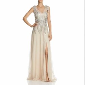 Sequined Illusion Prom Evening Gown Size 2